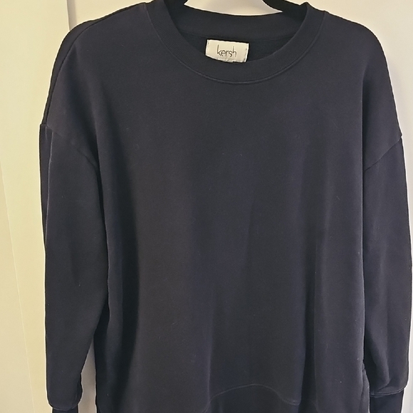 Kersh Black Crewneck Sweater with Ribbed Details Size S/P - Picture 1 of 6
